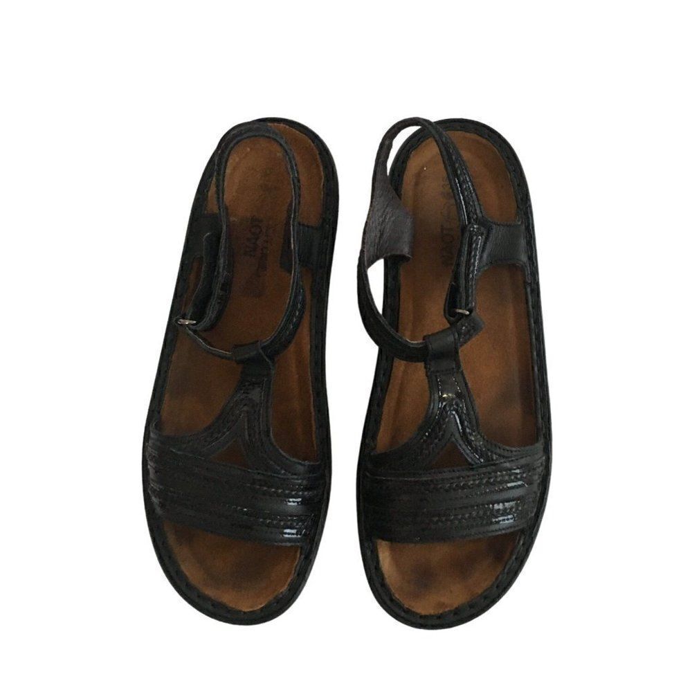 Naot black womens sandals size 38